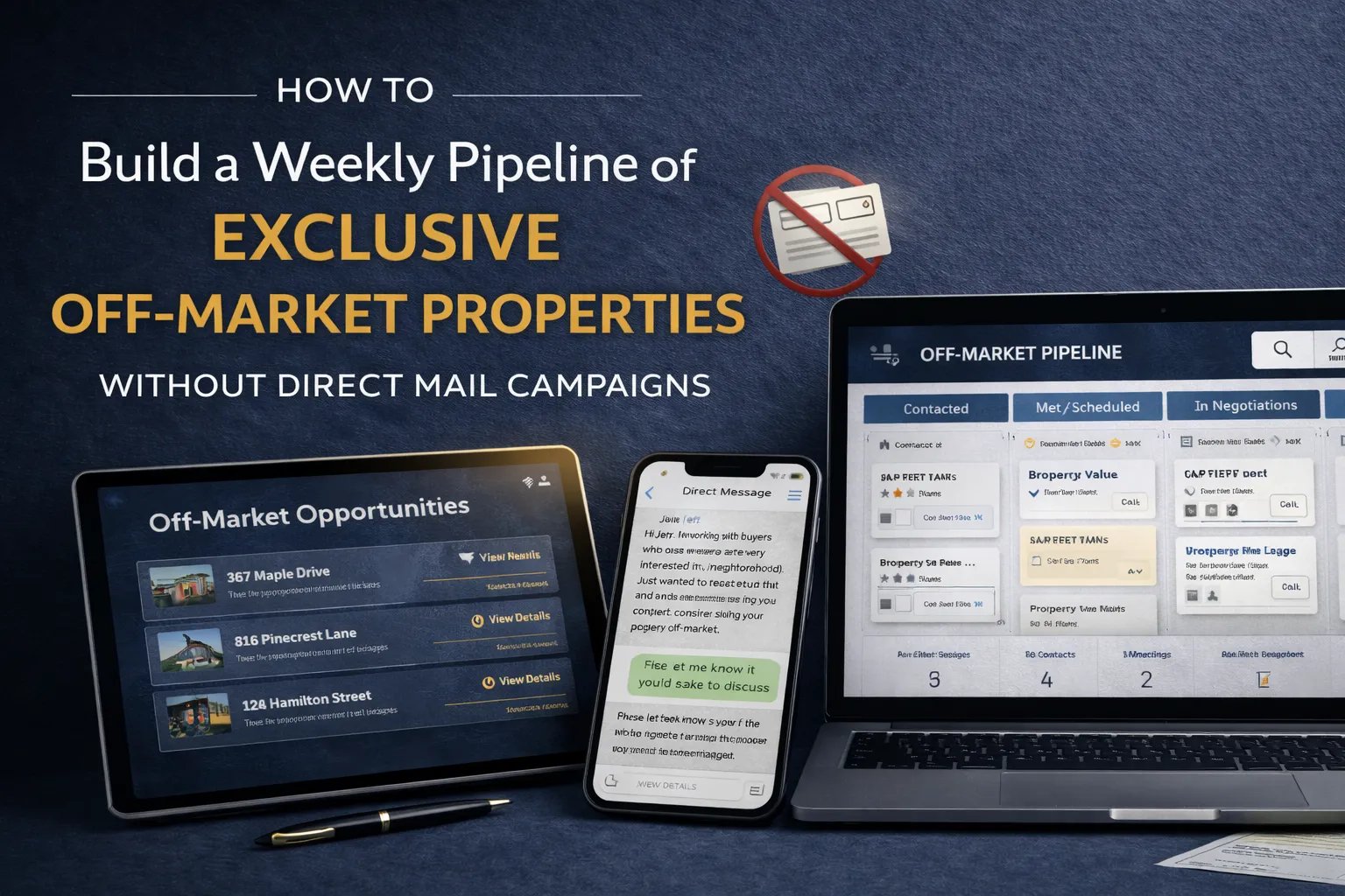 Image depicting how to build a steady off-market property pipeline without direct mail.