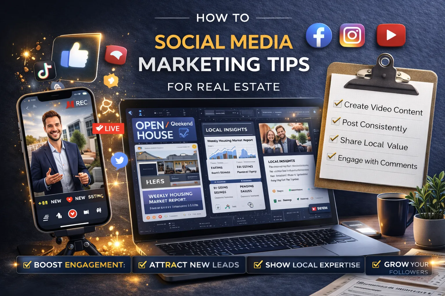 Social media posting strategies for real estate - Leads Flow Kit